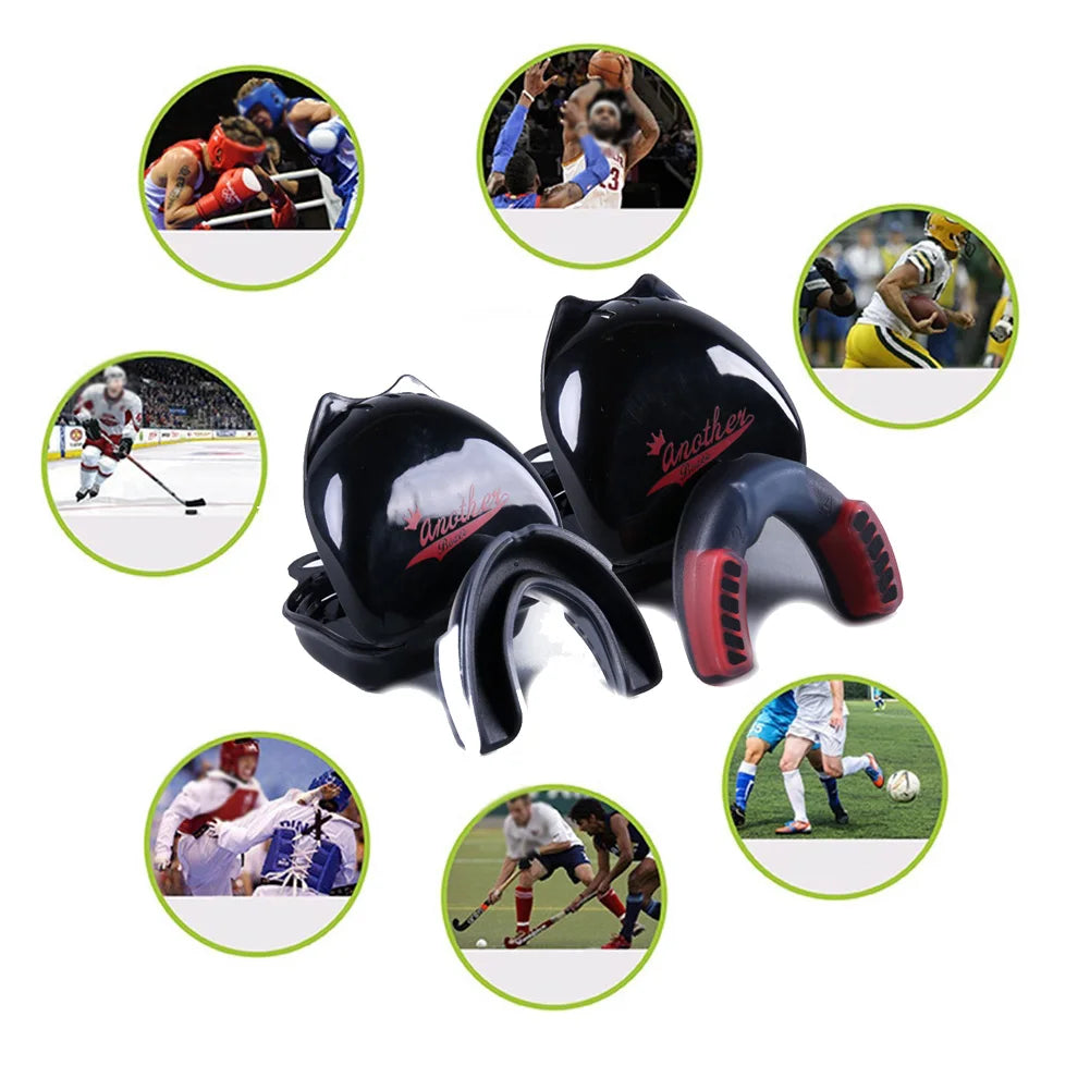 1pcs Child/Adult Boxing Gum Shield Mouth Guard MMA Rugby Basketball Football Soccer Mouthpiece Lip Teeth Braces With Storage Box