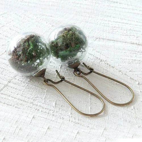 2 Pairs Glass Globe Dandelion Seed Earrings, 16MM