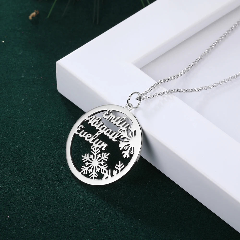 925 Silver Personalized Snowflake Name Necklace