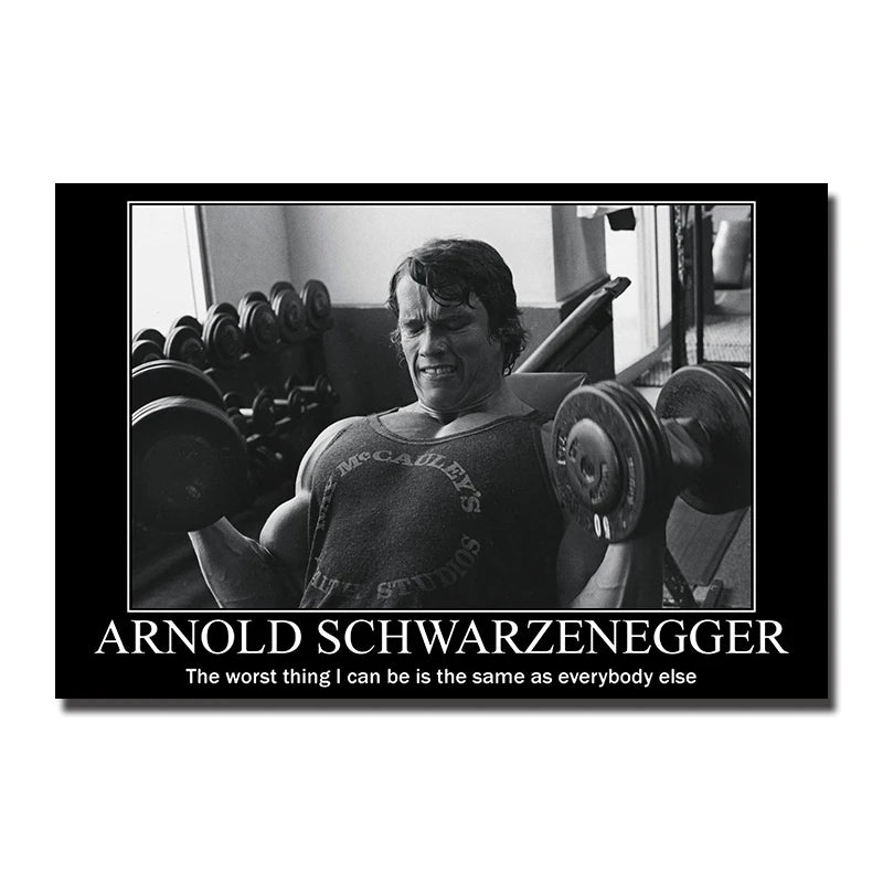 Arnold Schwarzenegger Bodybuilding Motivational Quote Silk Poster Print Inches Gym Room Fitness Sports Picture