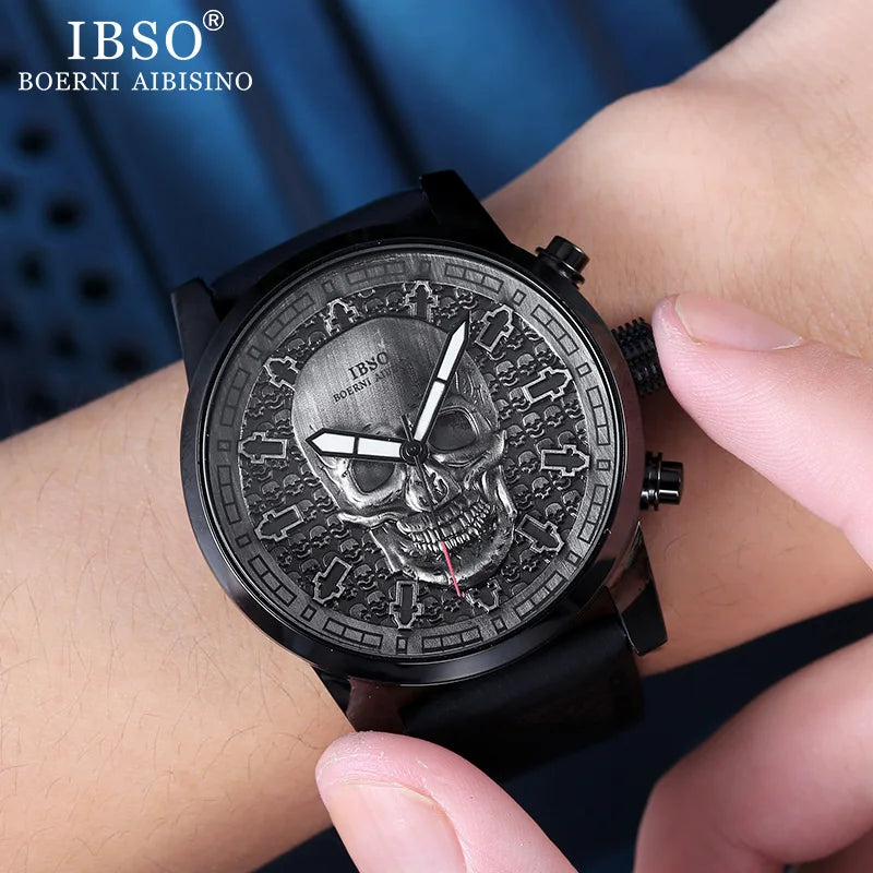 IBSO Men's Skull Gothic Quartz Watch - 3631