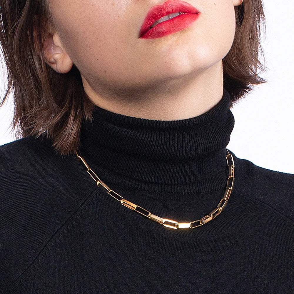 ENFASHION Gold Stainless Steel Punk Chain Choker Necklace P203161