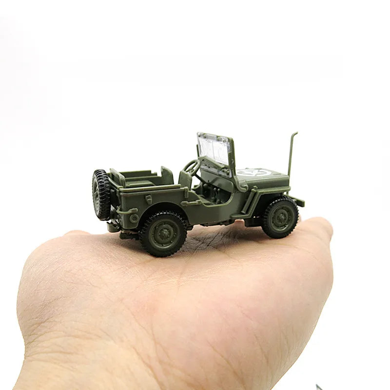 ww2 1/48 US Army Willys Jeep Model SUV Assembling Model Toys Old-fashioned Off-road Vehicle Models Toy Cars Boy's Gift