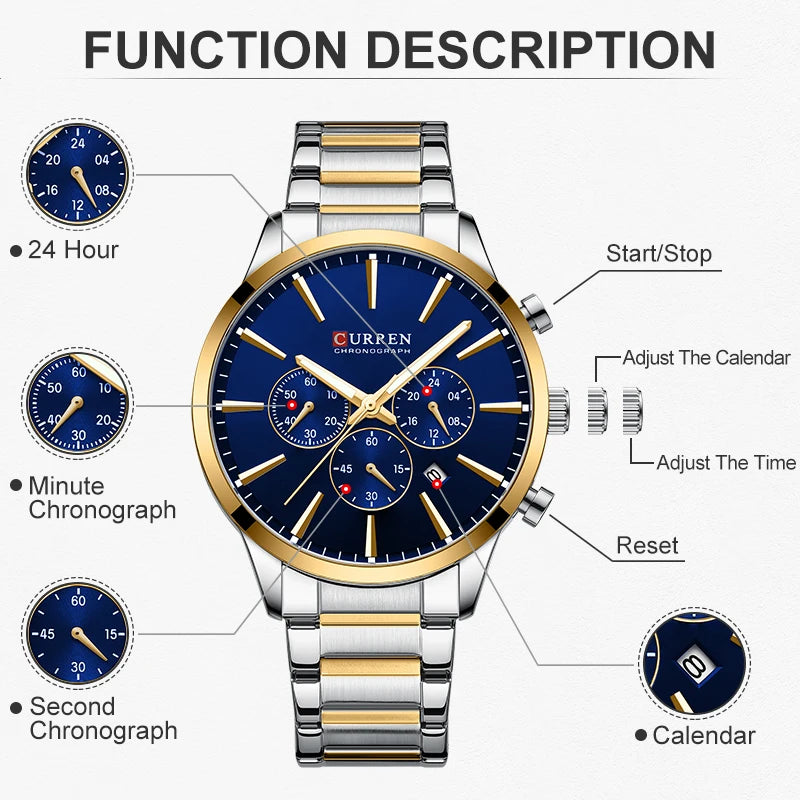 CURREN Luxury Sport Chronograph Men's Watch - CUR8435-SGBE