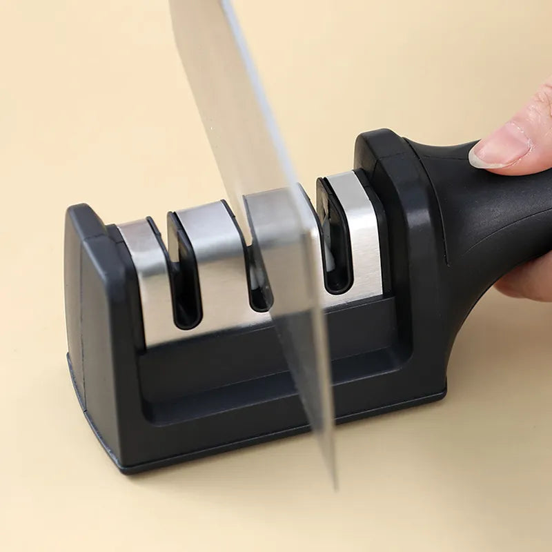 Handheld 3-Stage Knife Sharpener with Non-Slip Base