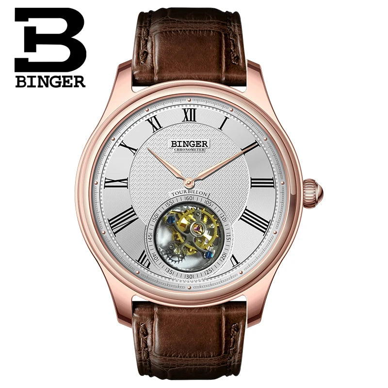 Switzerland BINGER Seagull Tourbillon Automatic Men's Watch B80803