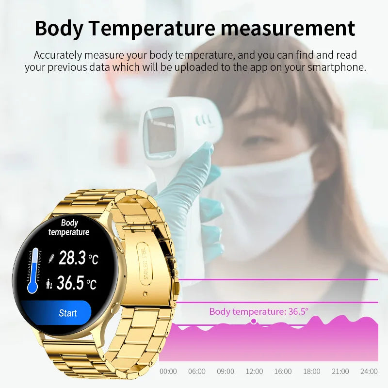 LIGE Bluetooth Call Smartwatch with Temperature and AI Assistant