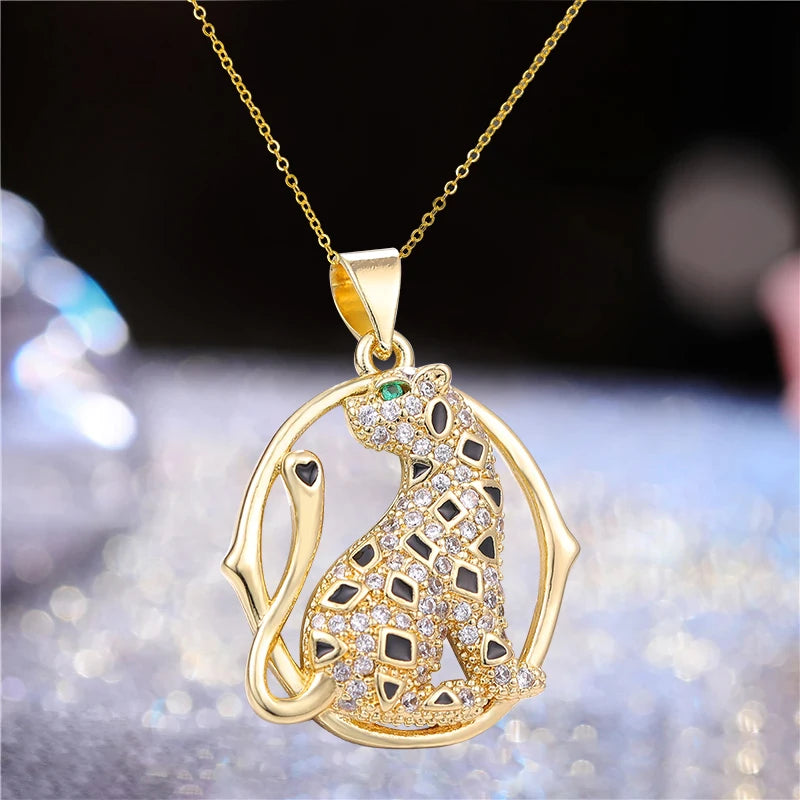 Juya Micro Pave Zircon Butterfly, Cat, and Dog Pendant Necklaces