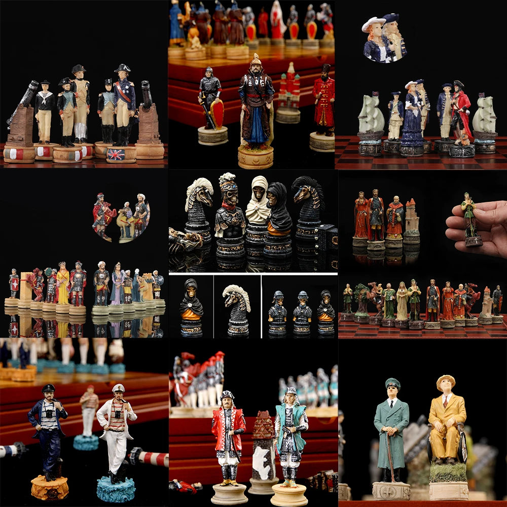 Chess Games Luxury Knigh Unusual Character Theme Hand-painted Multiple Themes Can Choose The Packaging Box As The Chessboard