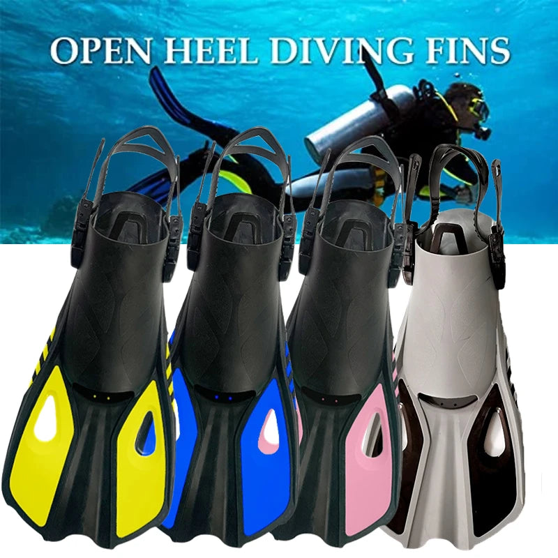 Flipper Silicone Professional Scuba Diving Fins Short Men women Snorkel Swimming Fins Kids Flippers Equipment Set Flipper Swim