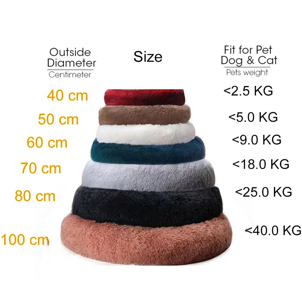 Donut Dog Bed: Large Round Plush Basket Suitable for All Dog Sizes, Washable and Ideal for Cats Too