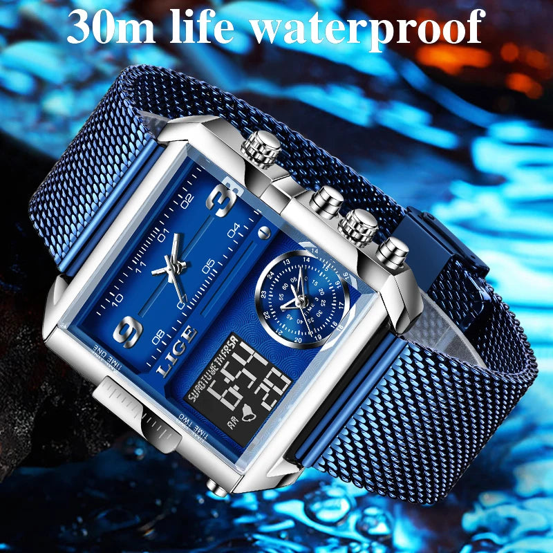 LIGE Men's Digital Sport Watch Waterproof