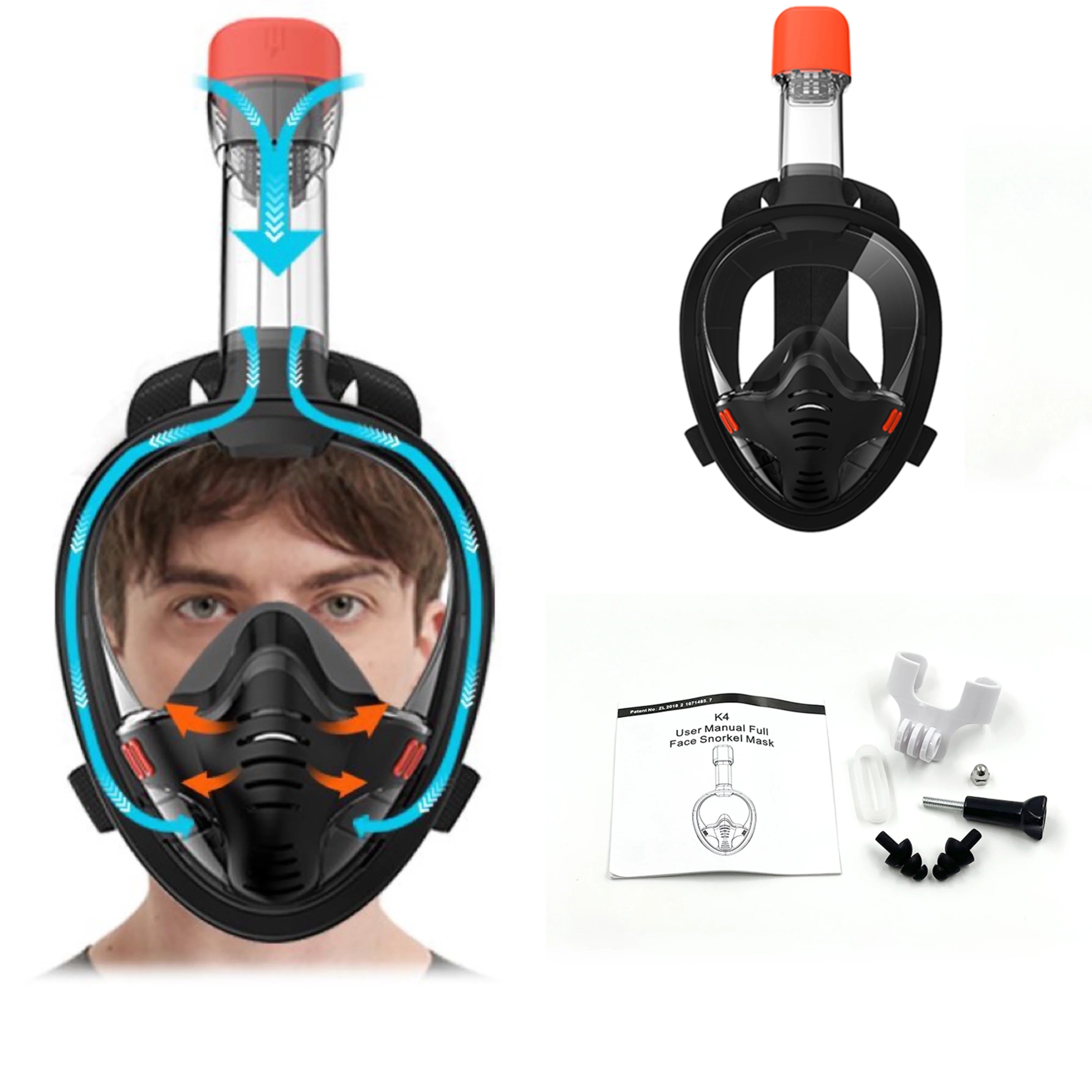 HOT Underwater Snorkeling Full Face Diving Mask Anti Fog Scuba Swimming Masks Safe Upgrade Breathing Separation for Men Women