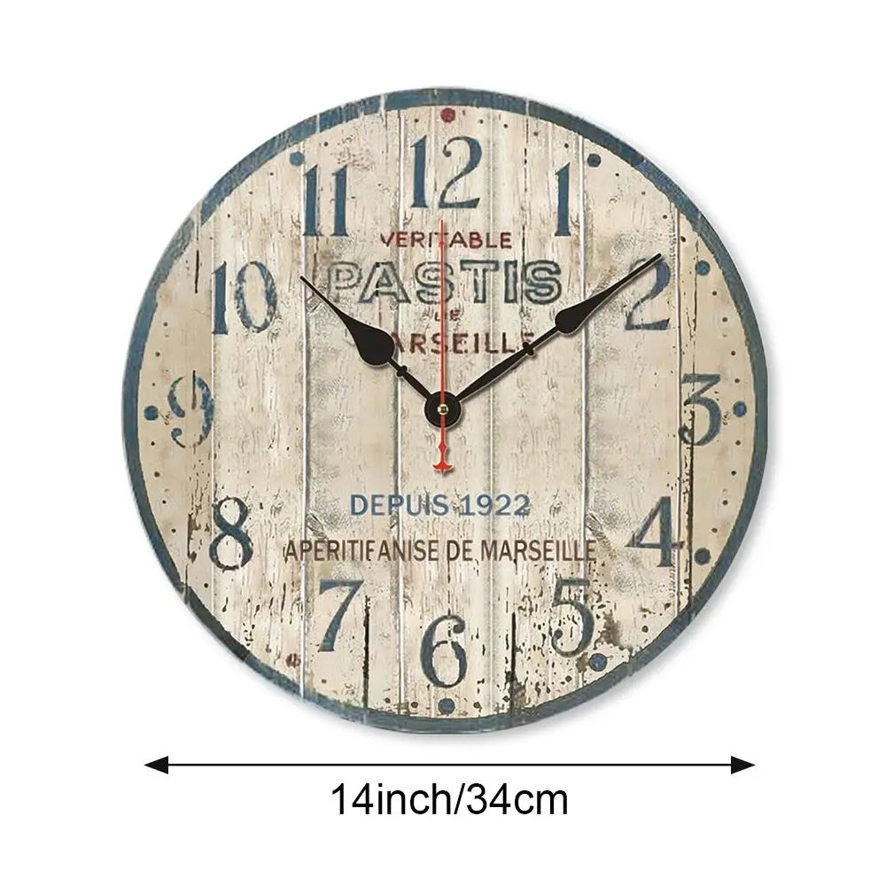 Vintage Style Clock Art Kitchen Minimalist Battery Powered Wall Clock Decorative Clocks Home Decor Hanging Watch