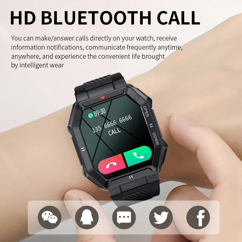 LIGE Men's Bluetooth Smartwatch: 1.85" HD Screen, Sports Fitness Tracker, Blood Pressure Monitor, Waterproof