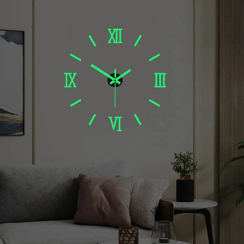 Wall clock modern design acrylic mirror Quartz watch diy stickers home decor 3d clocks relogio de parede clock