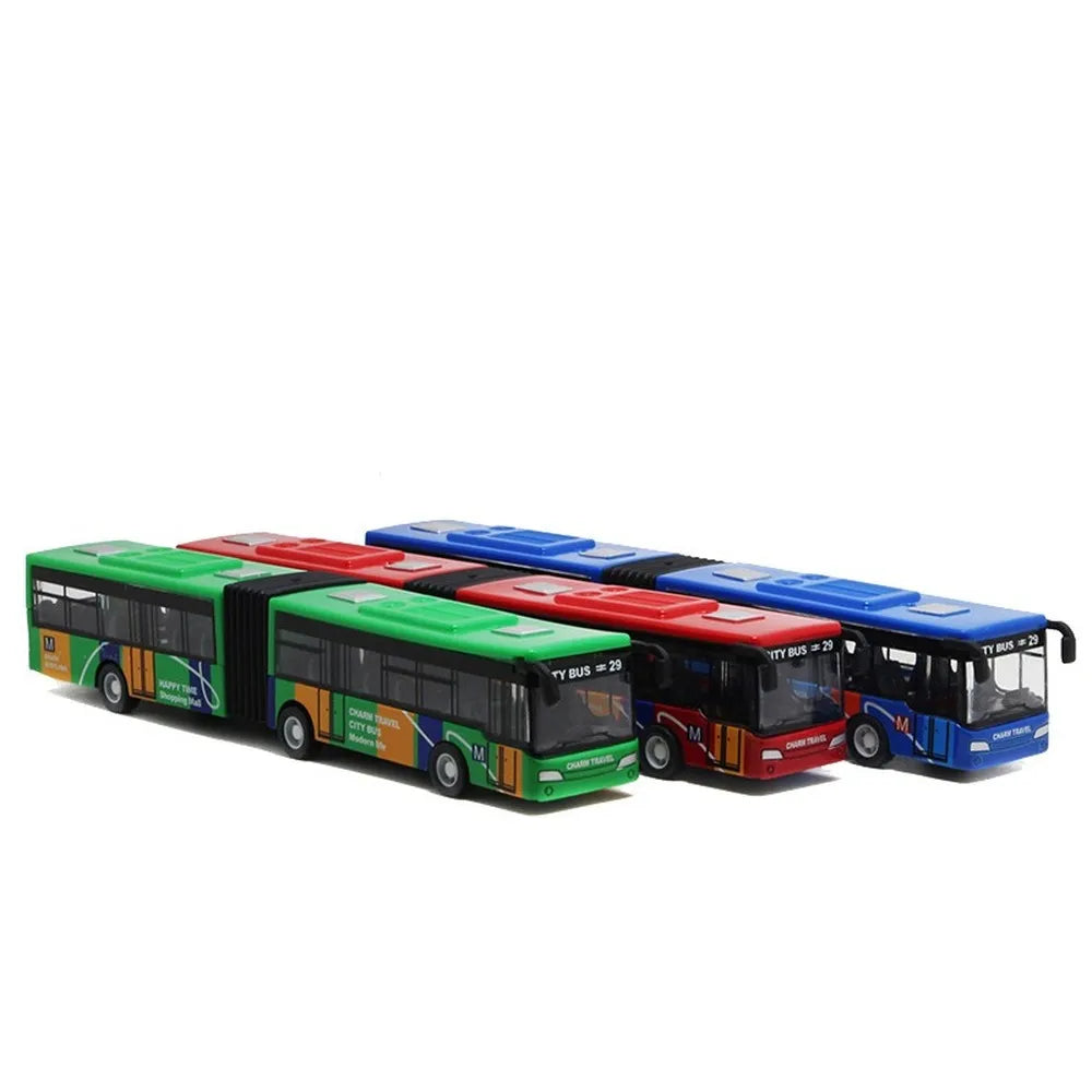 1:64 Alloy City Bus Model Double Buses Diecast Pull Back Car Toy