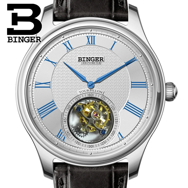 Switzerland BINGER Seagull Tourbillon Automatic Men's Watch B80803