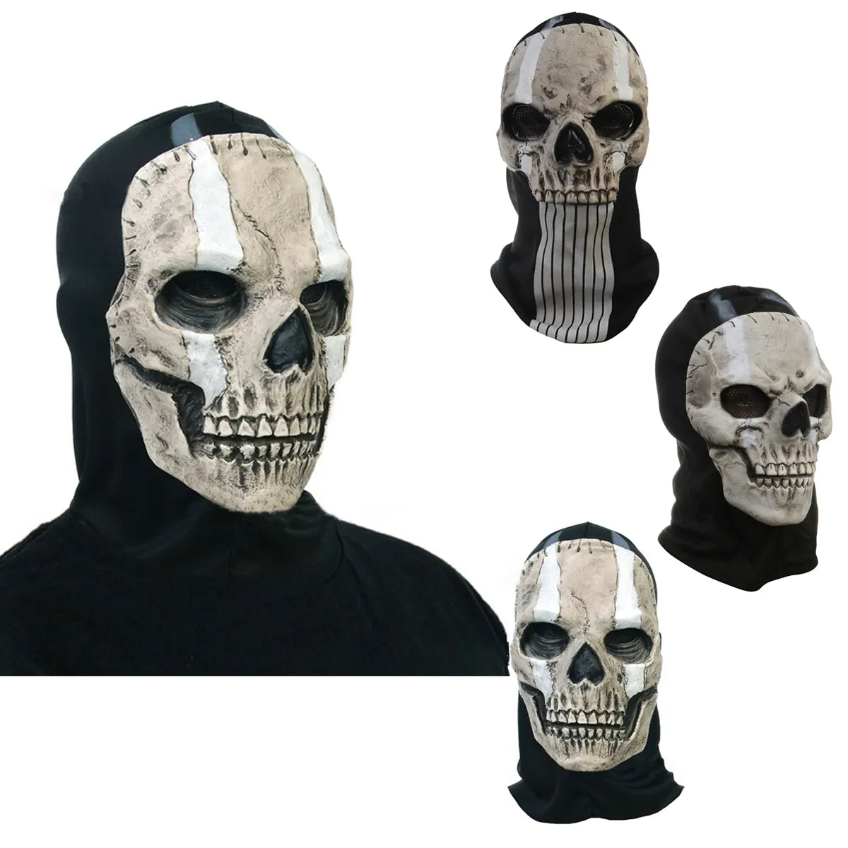 Unisex Call Of Duty Ghost Skull Full Face Skeleton Scary Mask Outdoor Sport War Game Halloween Cosplay Latex