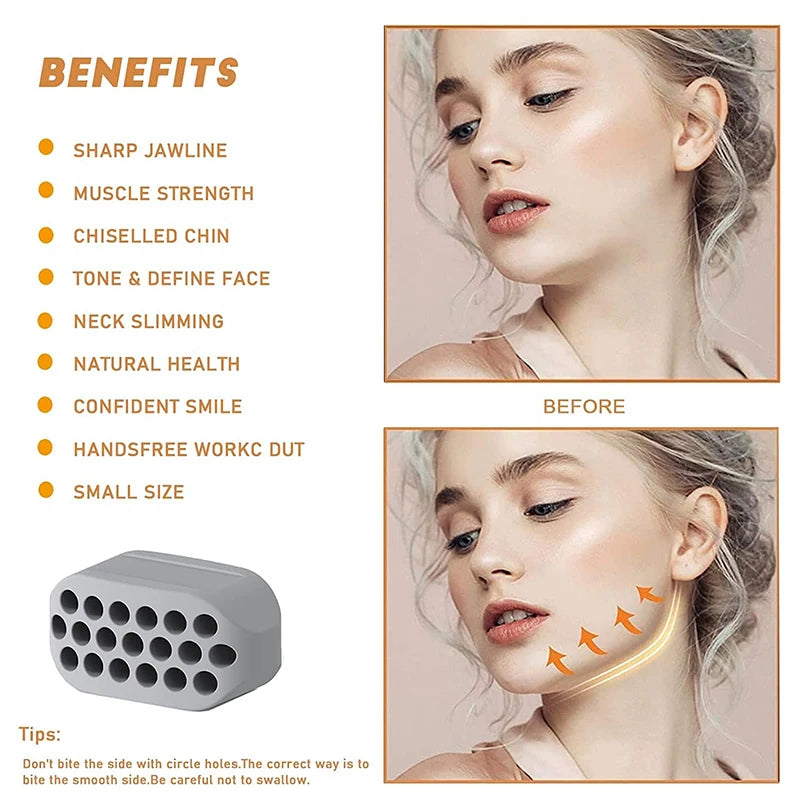 Silicone Jaw Exerciser Facial Toner & Jawline Fitness Ball Neck Toning Equipment Facial Beauty Tool Double Chin Exerciser