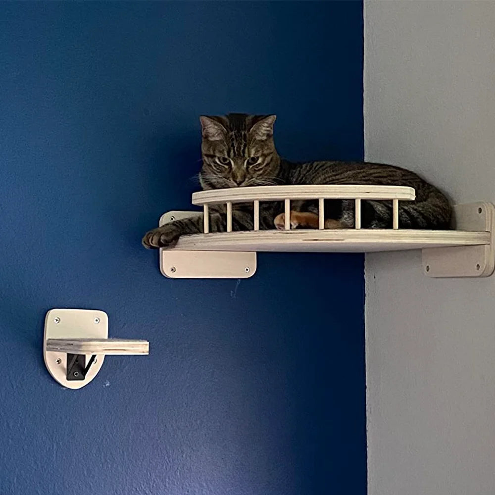 Wooden Wall Mounted Cat Climbing Shelves