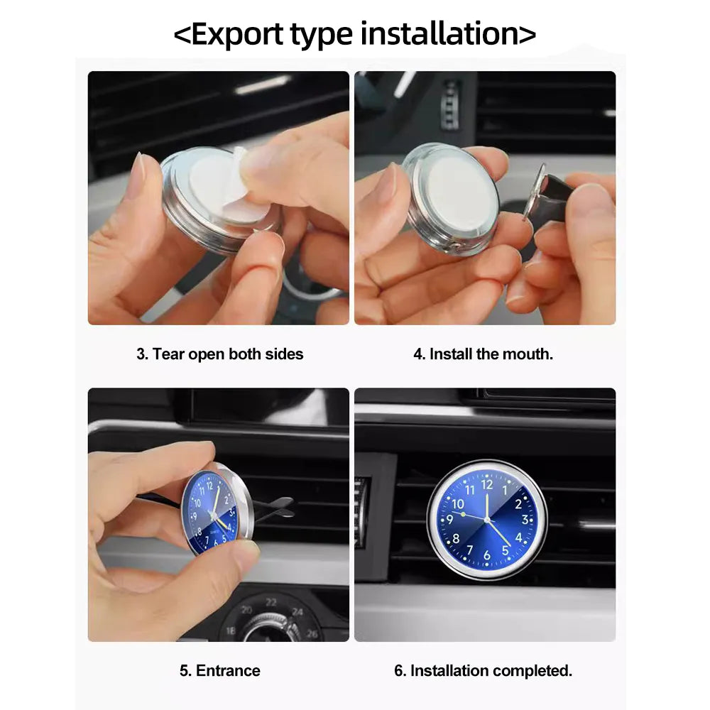 Mini Car Clock Luminous 5 Colors Auto Stick-On Digital Watch Mechanics Quartz Motorcycle Clocks Auto Ornament Car Accessories