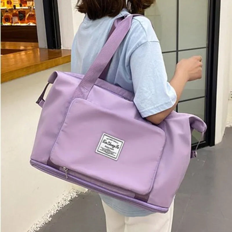 Medium Size Luggage Foldable Female Short Distance Portable Large Capacity Maternity Storage Travel Duffel Fitness Bag