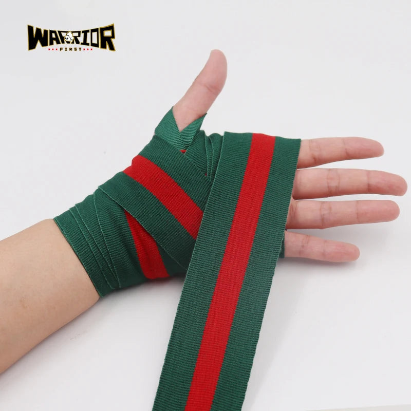 Colorful Stripe Pattern Boxing Hand Wraps: Hot Selling MMA Muay Thai Kickboxing Training Bandages