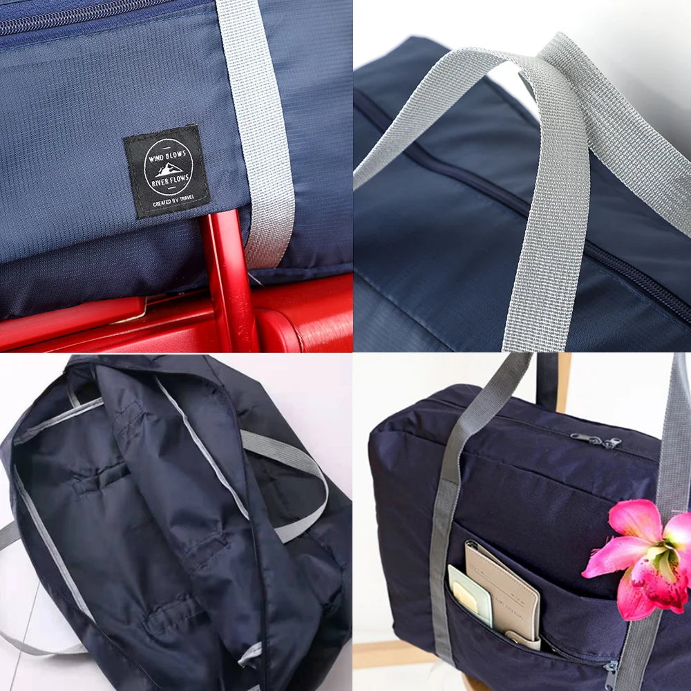 Luggage Travel Bags Nylon Unisex Foldable Large Capacity Bag Pink Letter Series Print Women WaterProof Handbags Men Travel Bags
