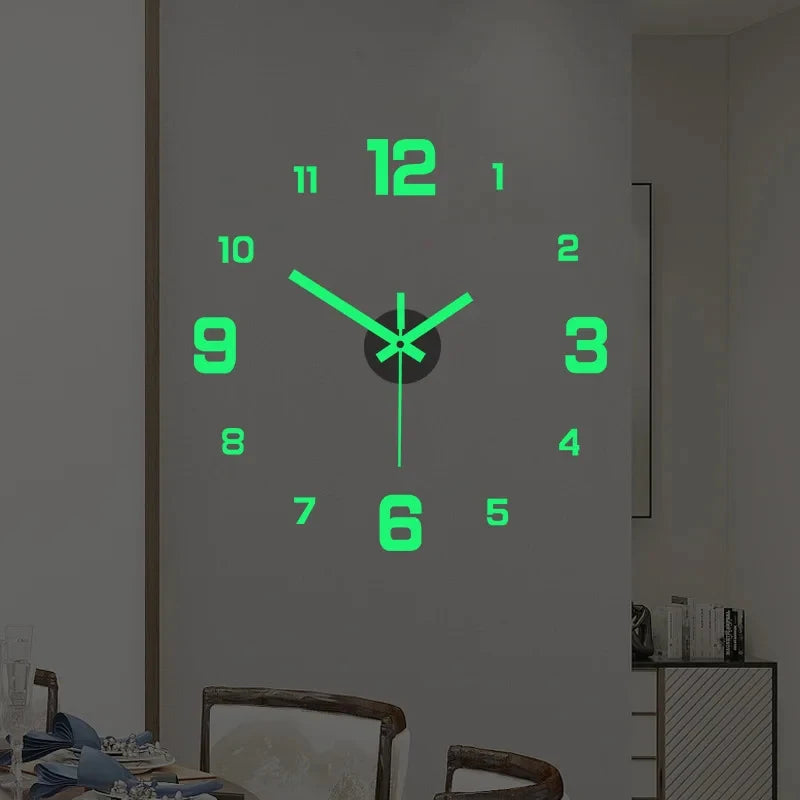 Wall clock modern design acrylic mirror Quartz watch diy stickers home decor 3d clocks relogio de parede clock