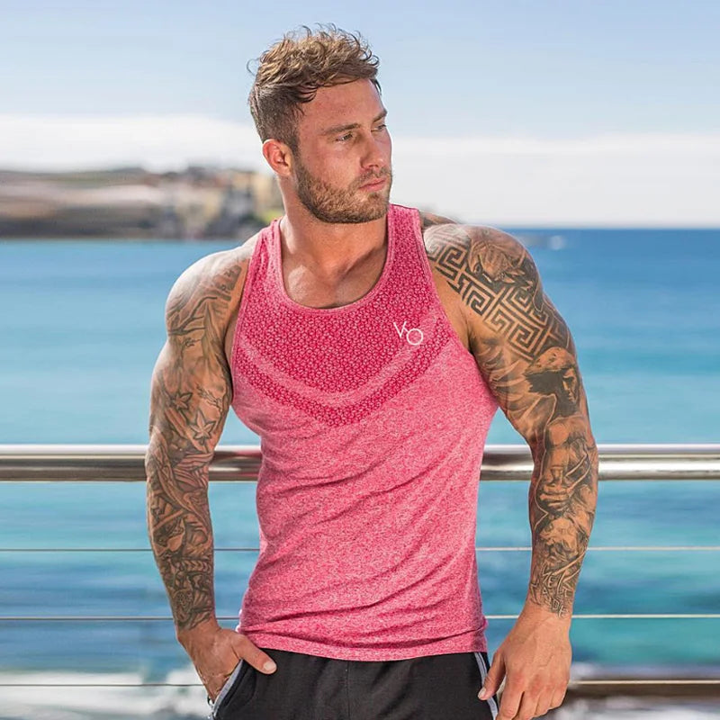 Mens Summer Brand Fitness Tank Top Bodybuilding Gyms Clothing Man Sleeveless Shirts Slim Fit Vests Singlets Muscle Casual Tops