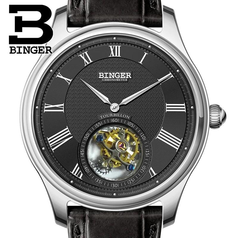 Switzerland BINGER Seagull Tourbillon Automatic Men's Watch B80803