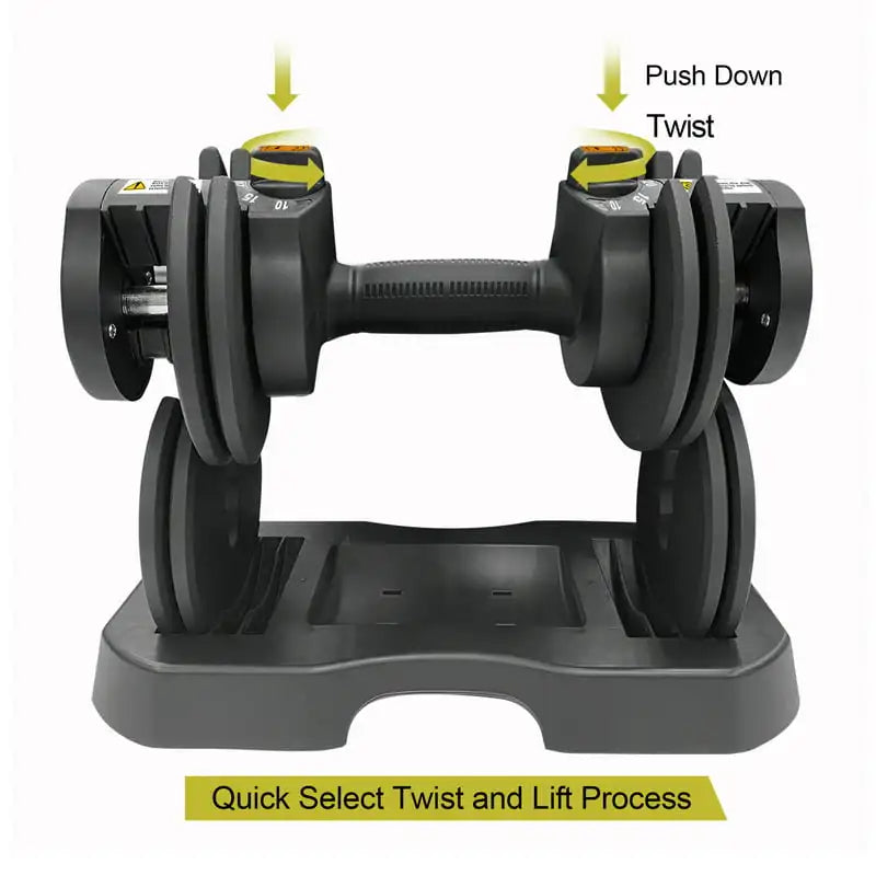 10-30lb Quick Select Adjustable Dumbbell Pair with Dumbbell Stand Combo