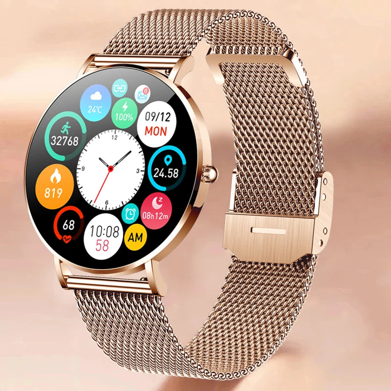 Ultra-Thin Women's AMOLED Smartwatch with Always On Display