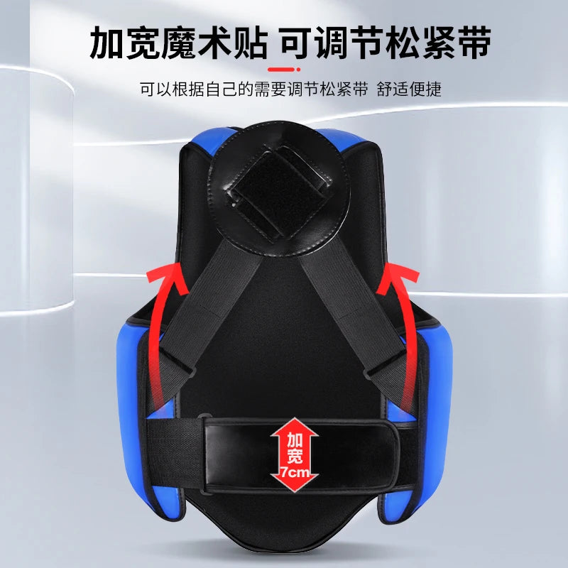 Thicken Unisex MMA Chest Guard Taekwondo Martial Art Body Protector Vest Guards Adult Child Professional Protective Gear Black