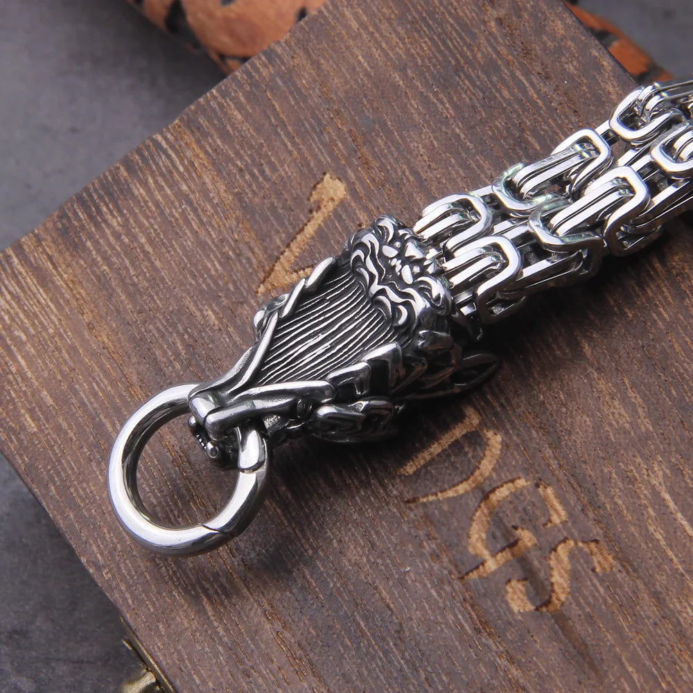 Never Fade Men Celtic Wolf Necklaces Viking Vegvisir Amulet Hammer Pendant Norse Runes Anchor Stainless Steel King Chain Jewelry
