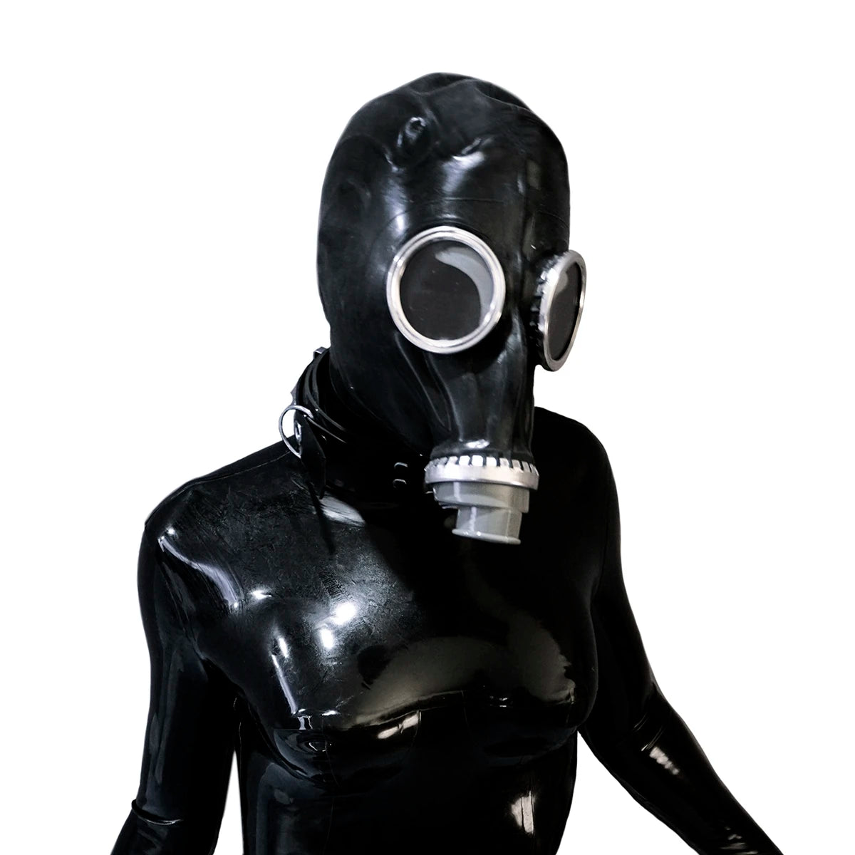 Ftshist Silica Gel Gas Mask Fetish Latex Rubber Mask Hood Breath Control Conquer Choking Headgear Cosplay Costume Party Wear