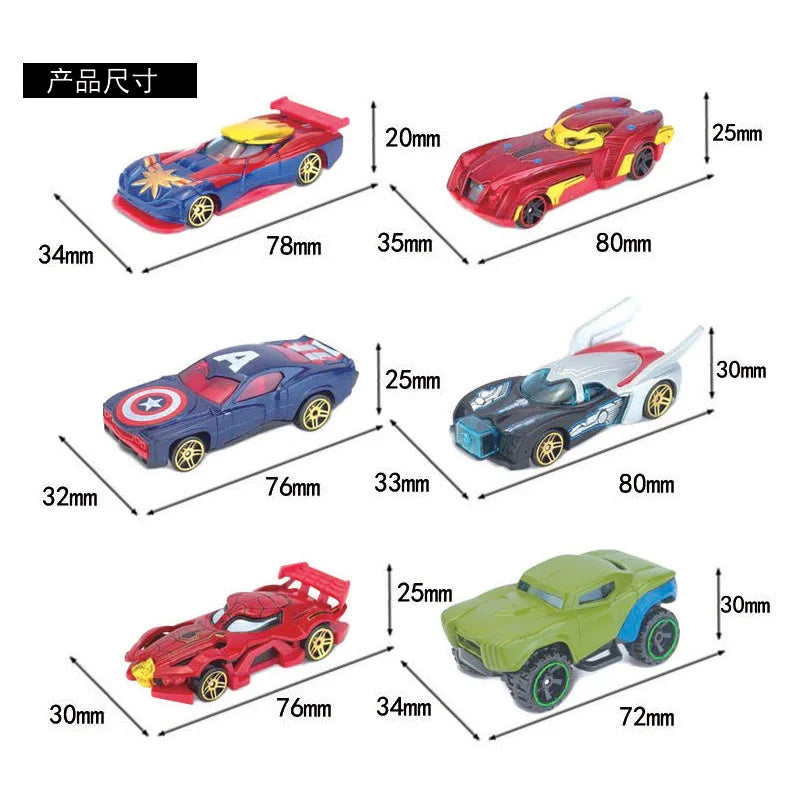 Disney Avengers Car Toys Captain America Hulk Ironman Spiderman Figurines Truck Funny Pull-back Vehicle Toy For Boys Gift