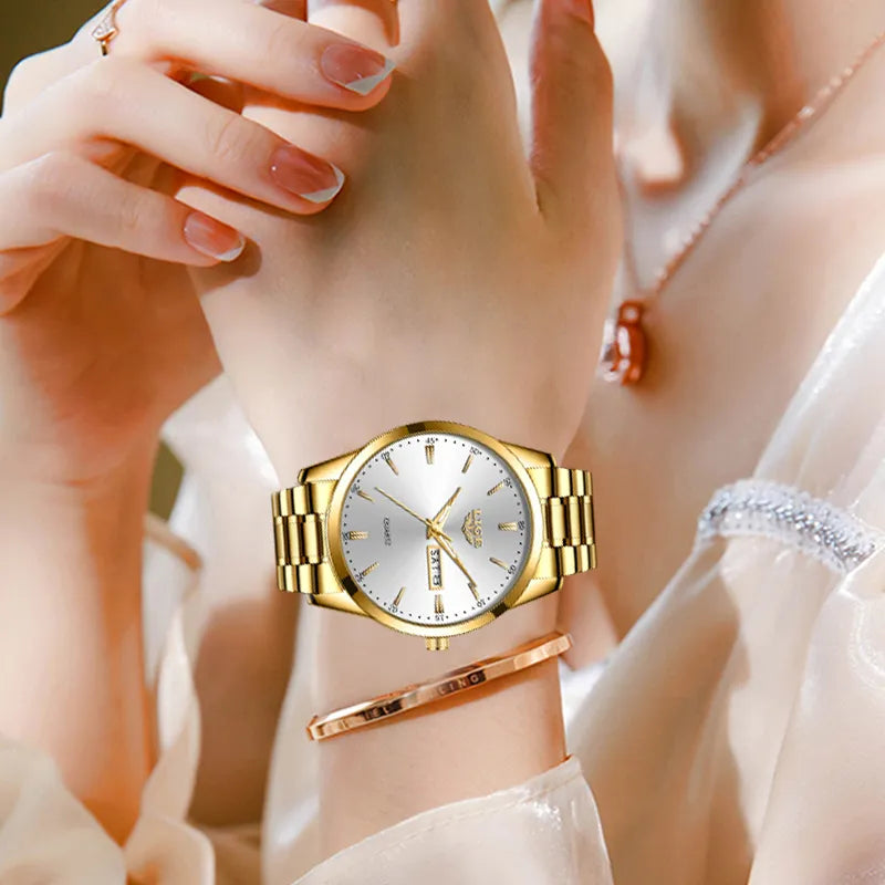 LIGE Women's Luxury Stainless Steel Quartz Watch