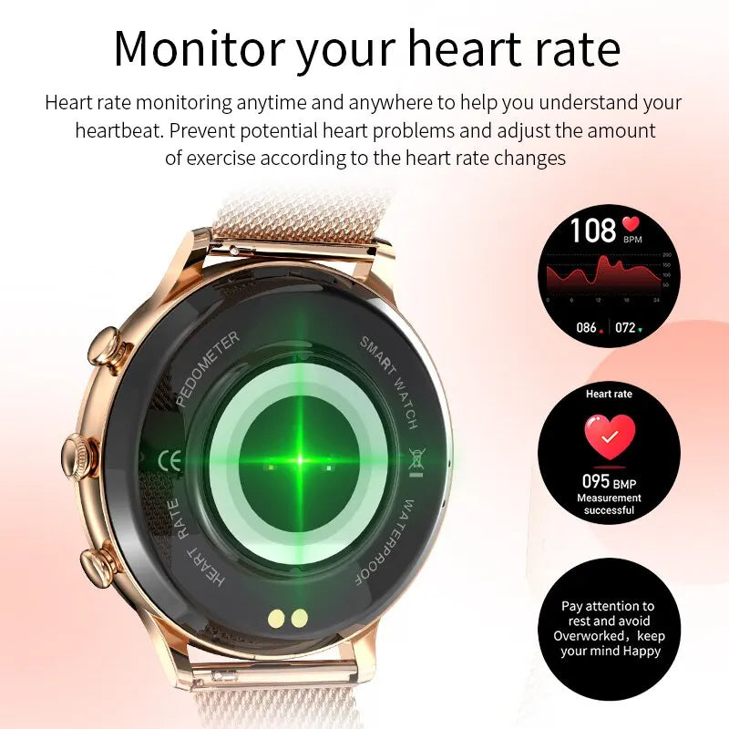 LIGE Fashion Smart Watch For Lady Bluetooth Call Blood Pressure DIY Custom Dial Sport Bracelet Waterproof Men Smartwatch Women