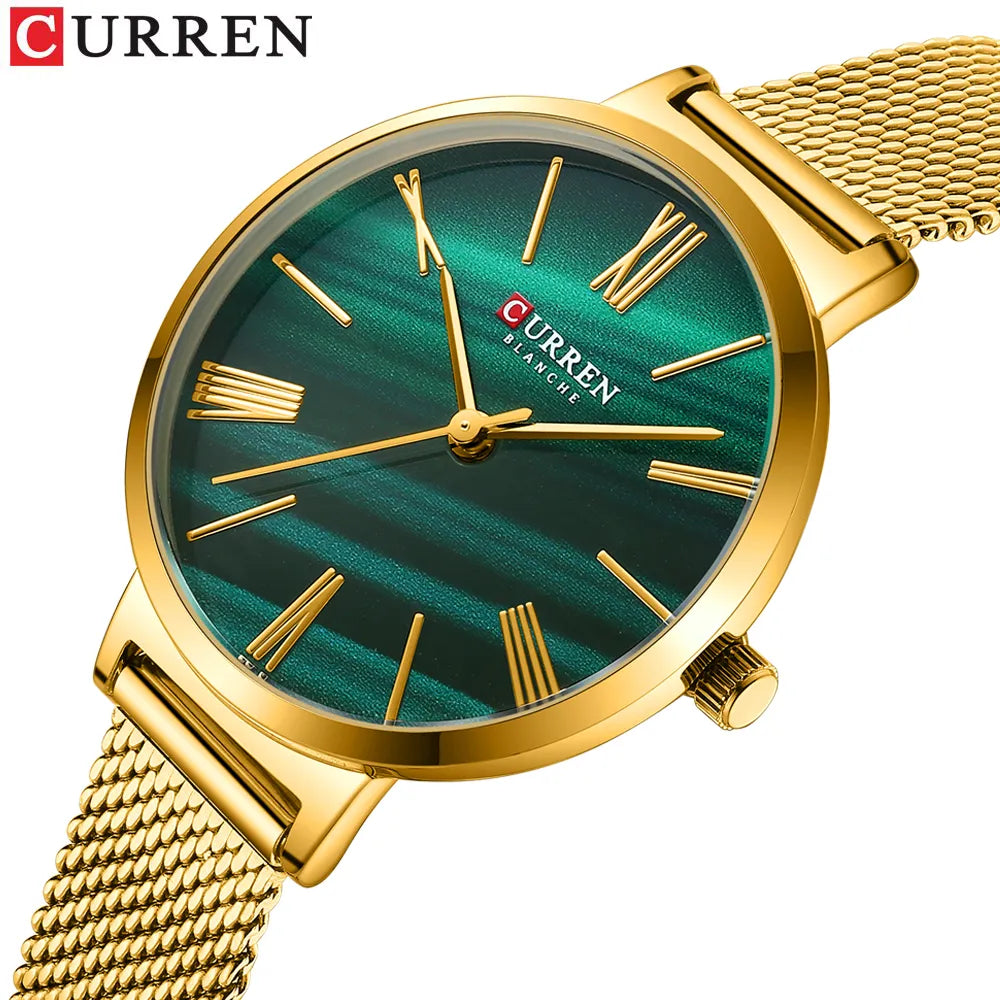CURREN Women's Simple Quartz Stainless Steel Watch - 9076