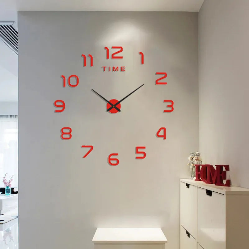 DIY Simple Modern Design Digital Clock Silent Wall Clock Home Decor Room Living Wall Decoration Punch-Free Wall Sticker Clock