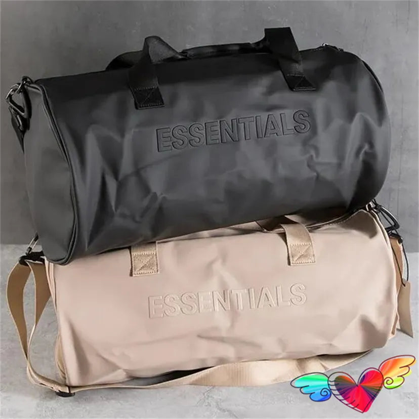 2023 Dry Wet Detached Essentials Bag Men Women Middle Embossed Logo Travel Essentials Tote Bag High Capacity Barrel Shaped