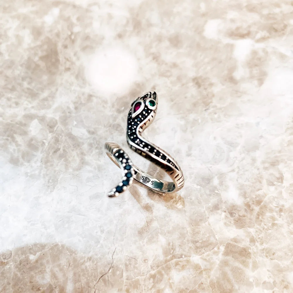 Snake Inspired Ring,Bohemia Fine Jewerly For Women Brand New Seduction Gift In Solid 925 Sterling Silver