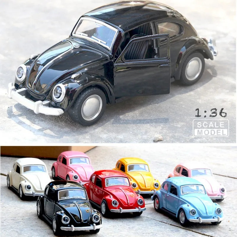 1:36 Simulation Alloy Car Model Retro Beetle Diecast Metal Classic Cars Mini Alloy Car Toys Cake Decoration For Boys Gift