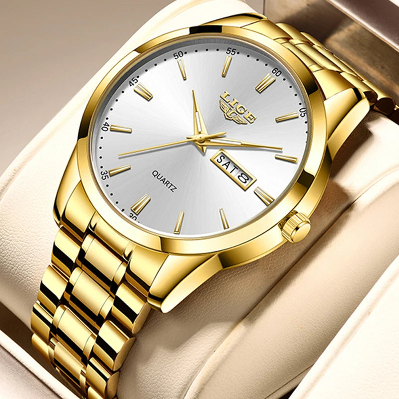 LIGE Women's Luxury Stainless Steel Quartz Watch