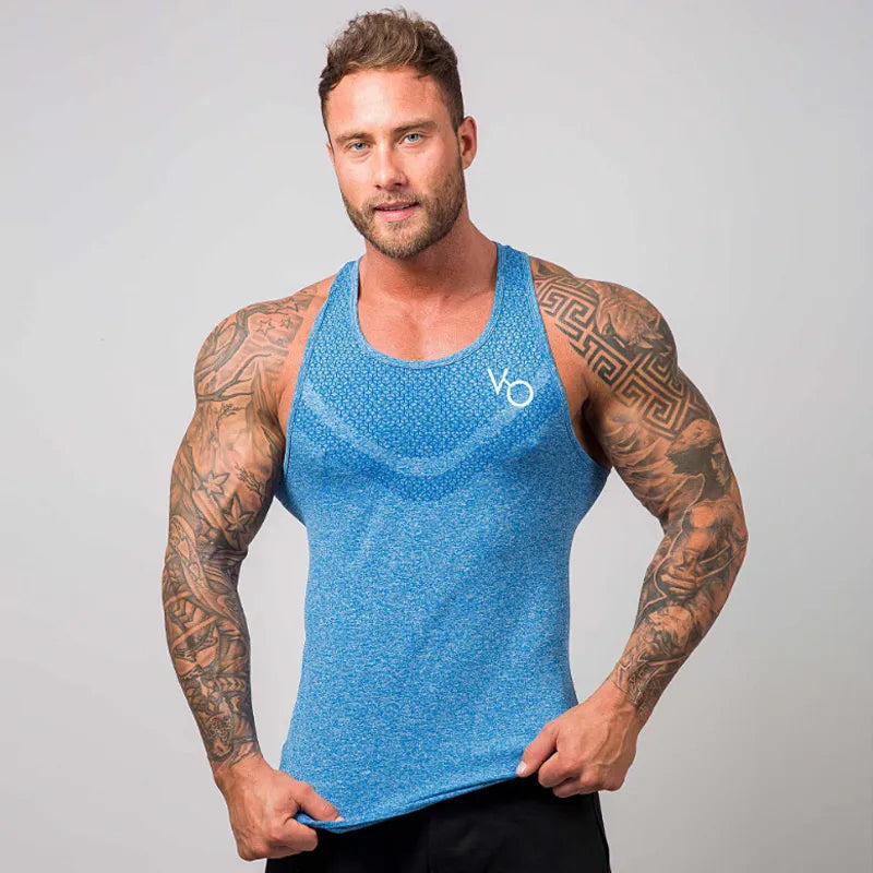Mens Summer Brand Fitness Tank Top Bodybuilding Gyms Clothing Man Sleeveless Shirts Slim Fit Vests Singlets Muscle Casual Tops