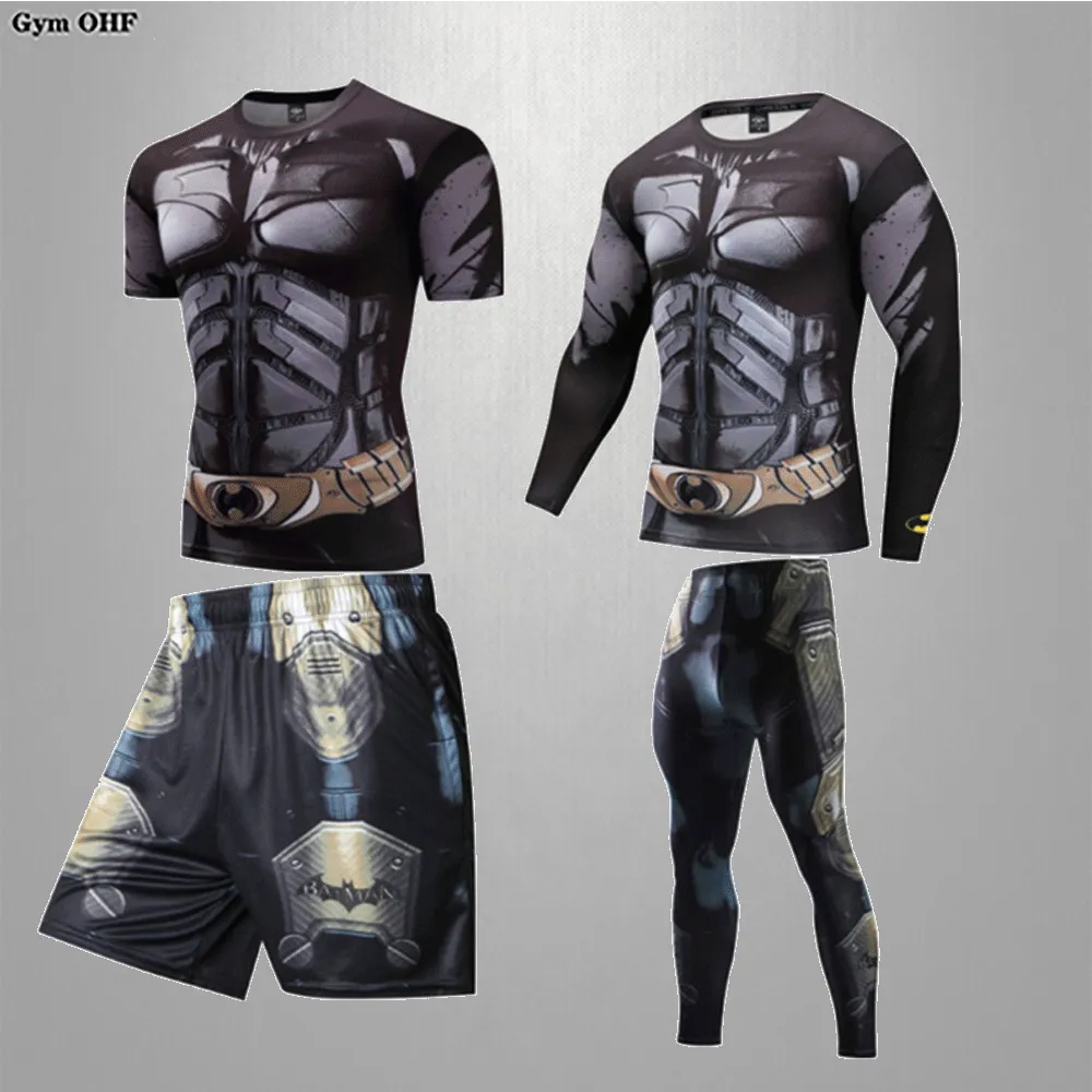 Men's Tracksuit Gym Fitness Compression Sports Suit Clothes Running Jogging Sport Wear Exercise Workout Tights MMA Rashguard Set