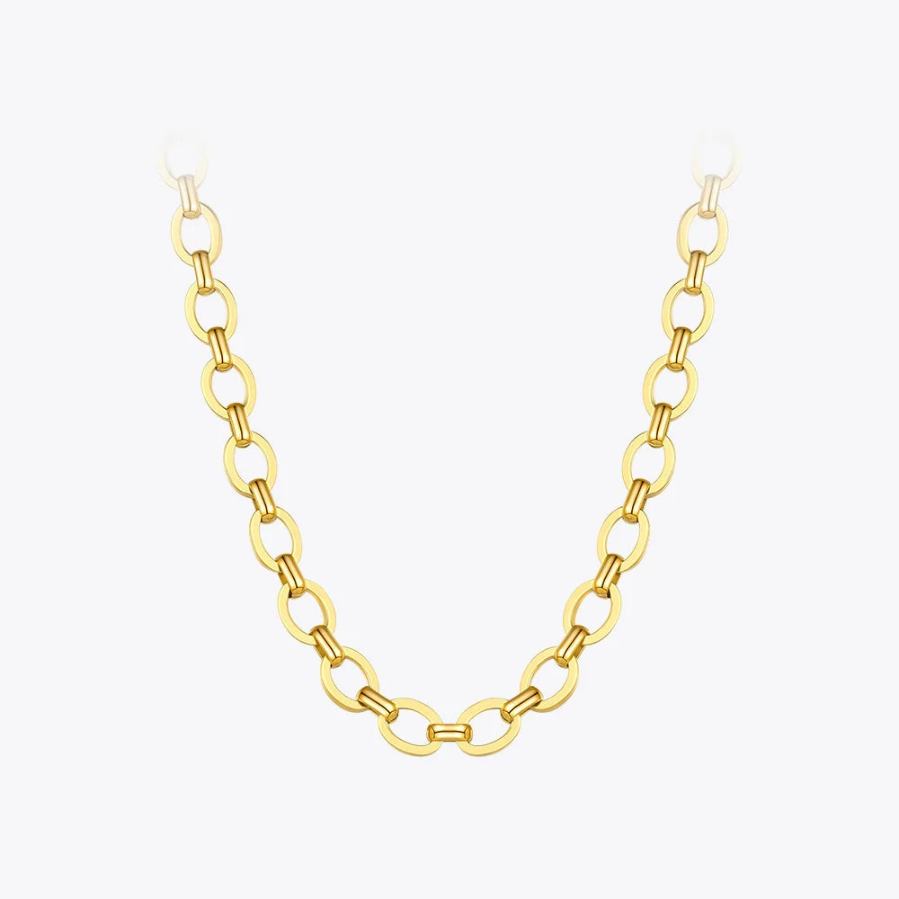 ENFASHION Gold O-Shaped Stainless Steel Punk Necklace P203156
