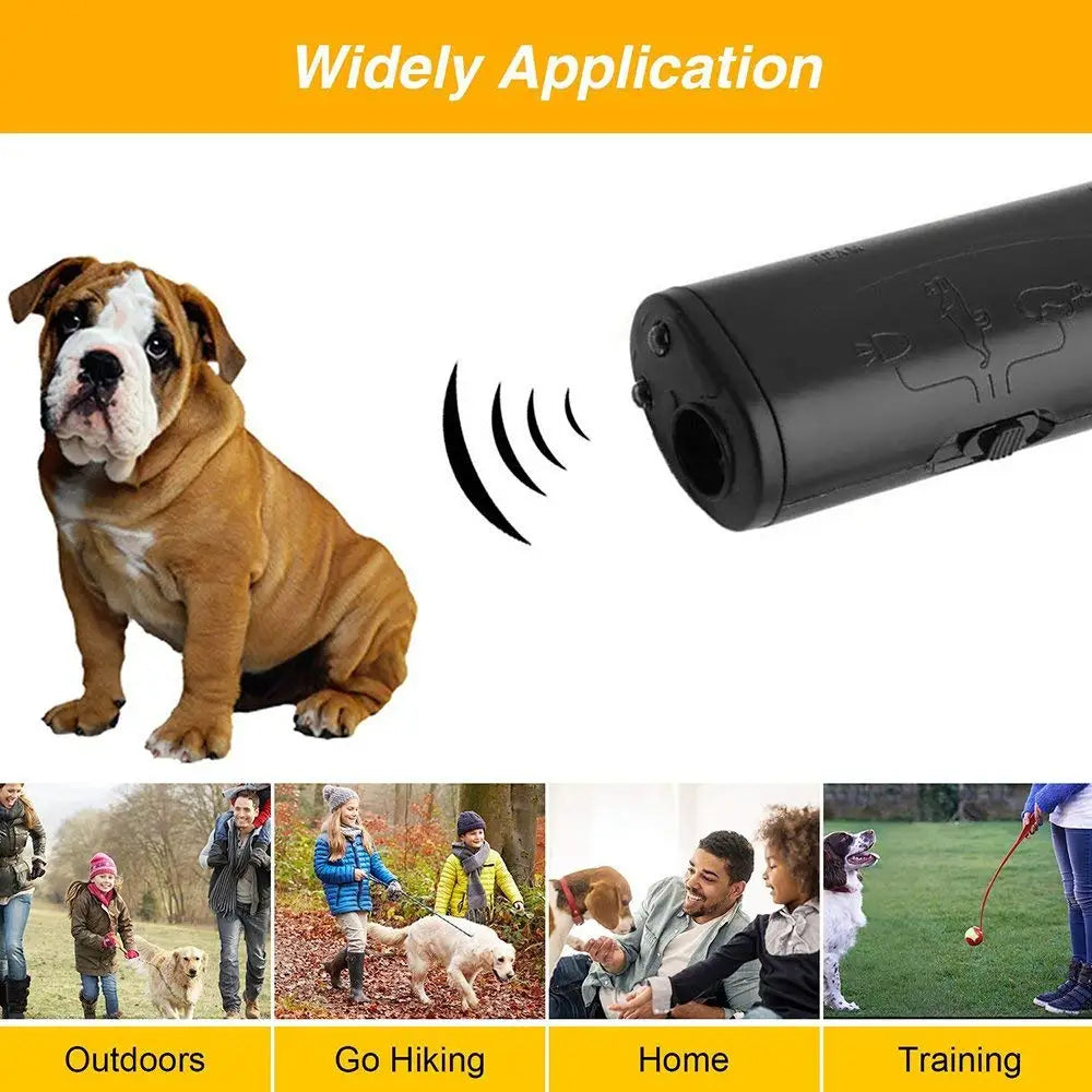 3 In 1 Dog  Repeller Anti Barking Device Dog Training Anti-Barking Device with Flash Light Outdoor Pets Dogs Repellent Training
